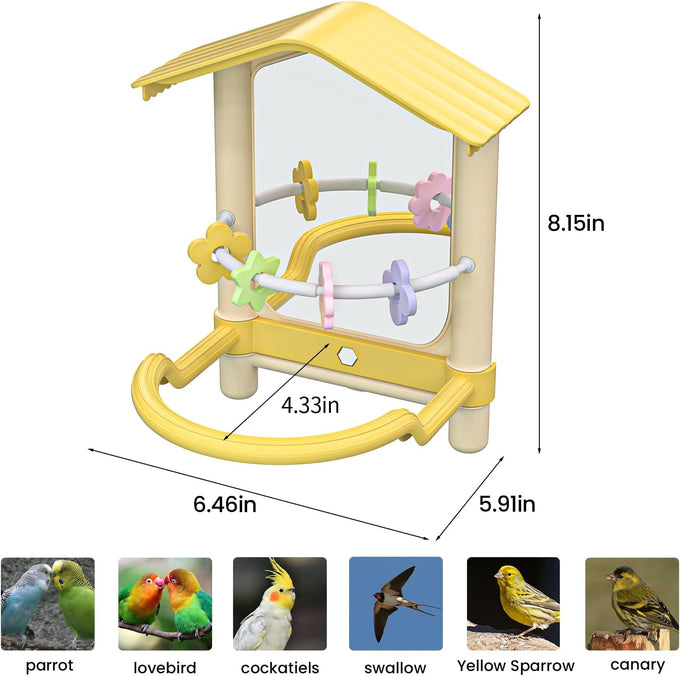 8.1-inch-yellow-pet-bird-mirror-perch-stand-parakeet-toys