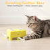 Cheese Box Interactive Cat Toy, 3-in-1 Whack a Mole Feather Toy for Indoor Cats, 4 Holes Kitten Toy, Yellow