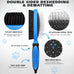 2PCS pet grooming tools - double-sided brush for shedding and bathing - suitable for short/long haired dogs cats and horses - pet supplies (blue)
