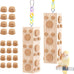 2 pc wooden bird chew toys for parakeet cockatiel conure budgie lovebird - 7.9 inch hanging