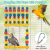 dbness parrot chew swing toy with perches hang colorful wood block accessories for small medium parrots