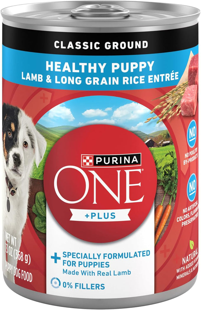 Purina ONE Wet Puppy Food Lamb & Rice Entree, 13oz Cans