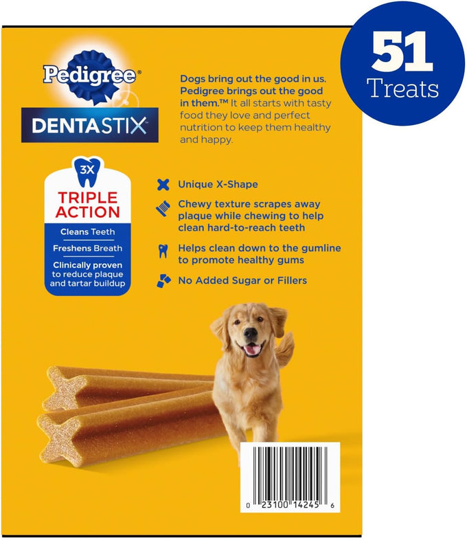 pedigree dentastix large dog treats original beef & fresh 2.73 lb variety pack 51 treats total