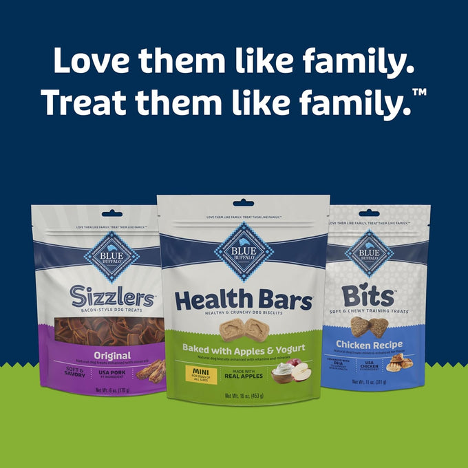blue buffalo apples & yogurt mini crunchy dog biscuits, oven-baked with natural ingredients, 16-oz bag