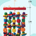 dbness bird toys, natural wooden blocks, parakeet chewing toy for small to medium macaw cockatoos budgie lovebird cockatiel conures 13.4x5.9 inches adjustable