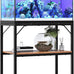 MahanCRIS 20-gallon fish tank stand with 2-tier storage shelves, heavy duty breeder turtle terrarium stand rack, rustic brown, FTHR2001