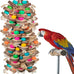 18inch multicolored wooden blocks parrot cage bite toy for macaws conures african greys