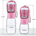 cibaabo dog water bottle with food container, 10oz and 19oz capacities, leak proof lock and carbon filter
