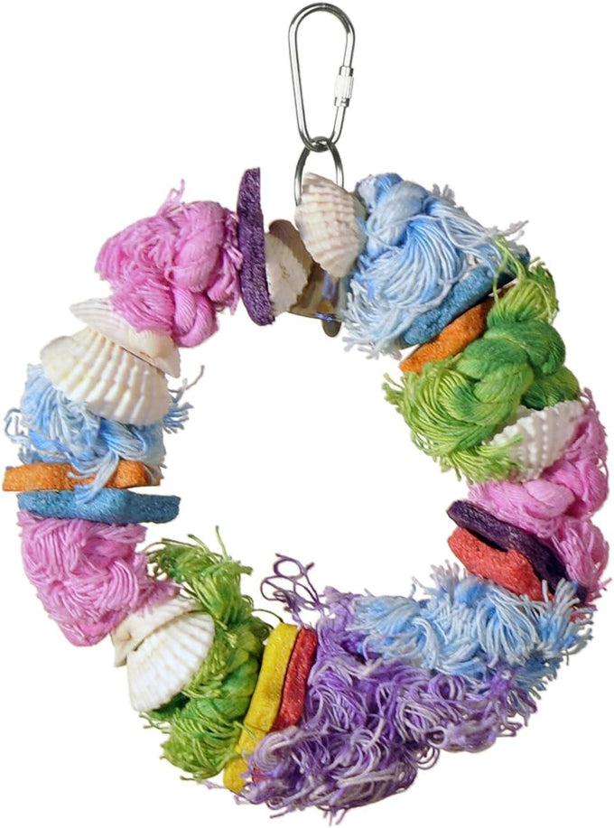 Prevue Hendryx Cal Sea Yums dollar bird toy, 6.5-inch long, 6-inch wide, calcium-rich, non-toxic
