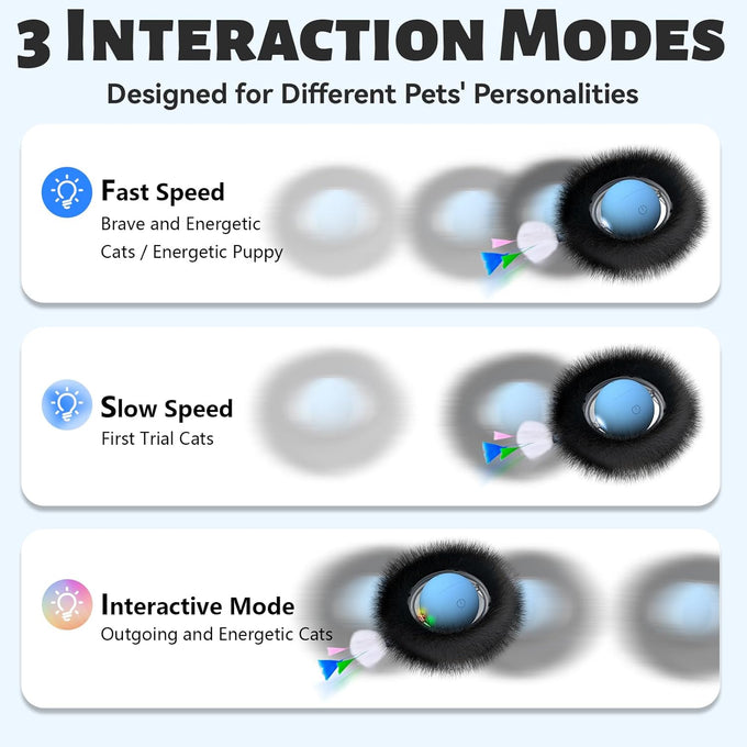 Orsda cat toys interactive hide and seek fast rolling ball motion chirping activated moving ball 7 holes mat mouse catching game