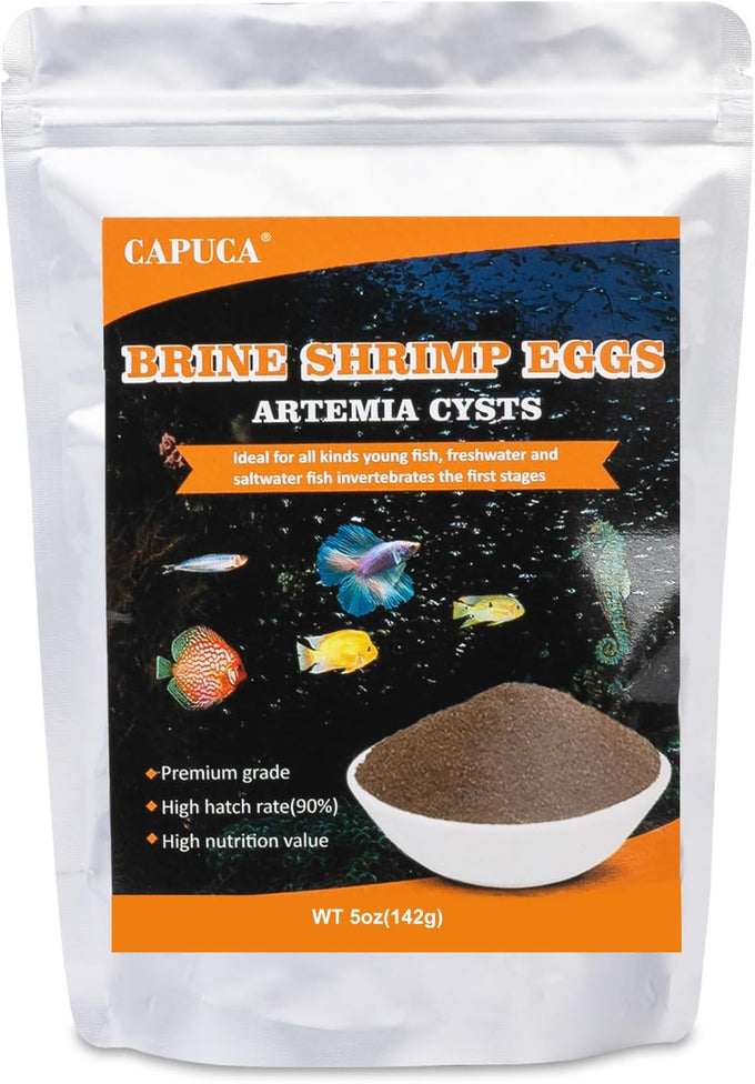 Brine Shrimp Eggs by Sea Monkey, 90% Hatch Rate, Aquatic Food for Freshwater & Saltwater Fish, Shrimp, Fry (0.7oz)