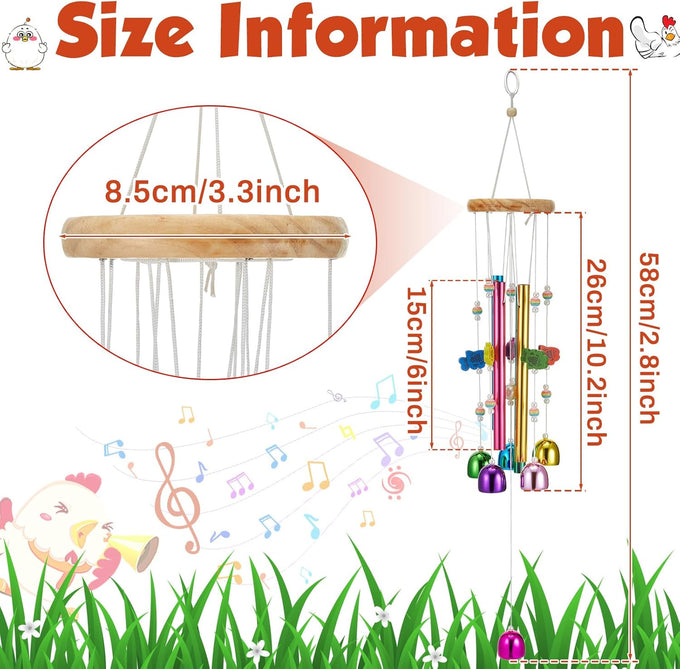 winnerwhy chicken coop multicolor chicken wind chime enrichment toy for parrot parakeet budgerigar lovebird birds