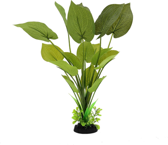 12 inch silk aquarium plants, artificial green decorations for fish tank, aquarium decor 2 pack