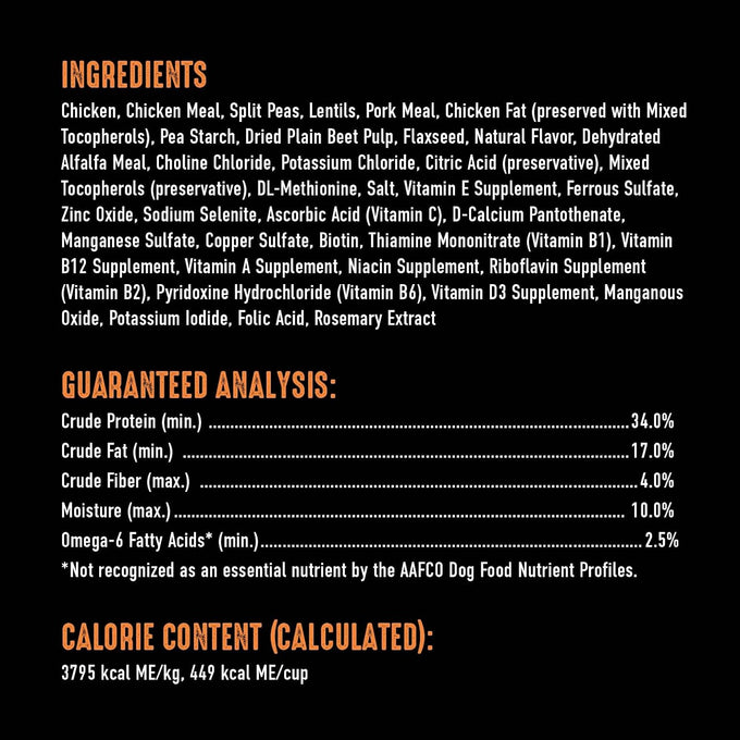 CRAVE grain free high protein adult dry dog food, chicken, 4 lb bag, 34% protein