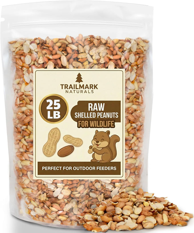 Raw shelled peanuts for squirrels and wildlife, unsalted and grown in the USA, 25 lb bulk
