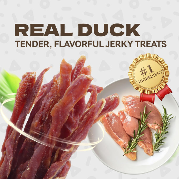 Duck Jerky Dog Treats Real Duck Strips Soft Rawhide-Free Chews Healthy Snacks