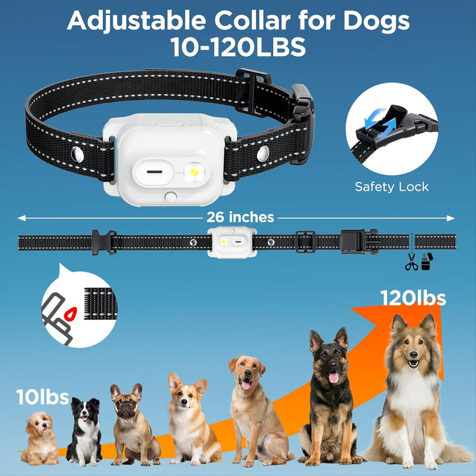 Dog Shock Collar, 3300ft Remote Training Collar with Beep, Vibration, Safety Shock, Light Mode, IPX7 Waterproof, for Small, Medium, Large Dogs