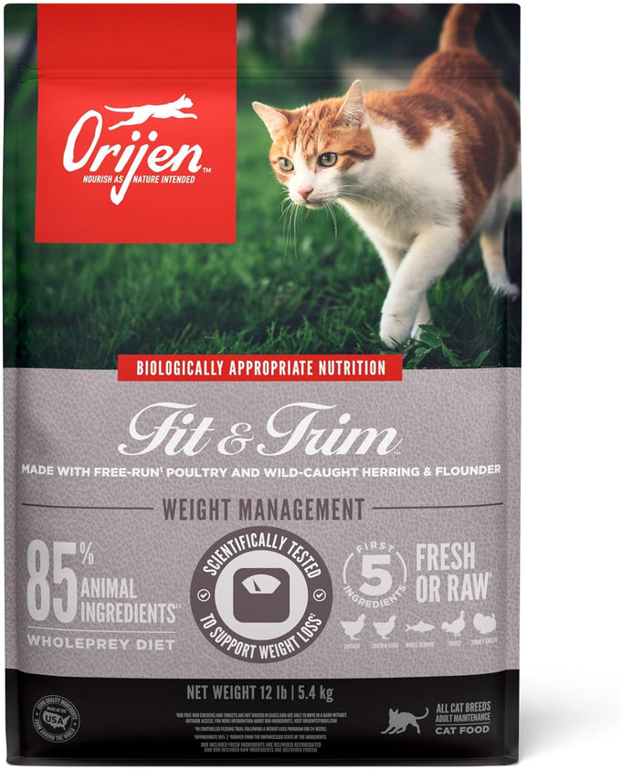 oriyen grain-free high-protein premium dry cat food original recipe 4lb bag for adult cats