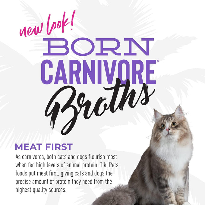 tiki cat born carnivore broths duck chicken recipe hydration supplement cat food topper 12 count