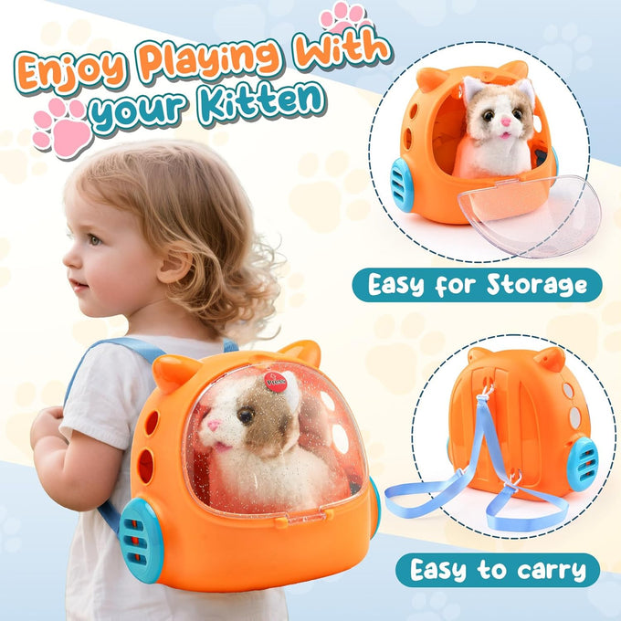 TUZT 17PCS Interactive Electric Cat Veterinarian Playset for Kids Birthday Gifts