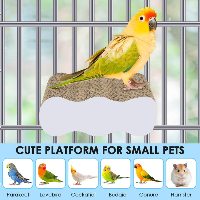 Katumo 4.9x3.1x1.6 inch corrugated paper parrot perch stand with two built-in wing nuts & bolts