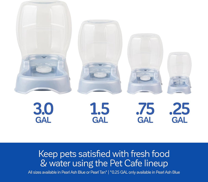 Petmate Pet Cafe Cat and Dog Water Dispenser, USA Made, 3 GAL, Pearl Tan Pet Bowl with Automatic Refill