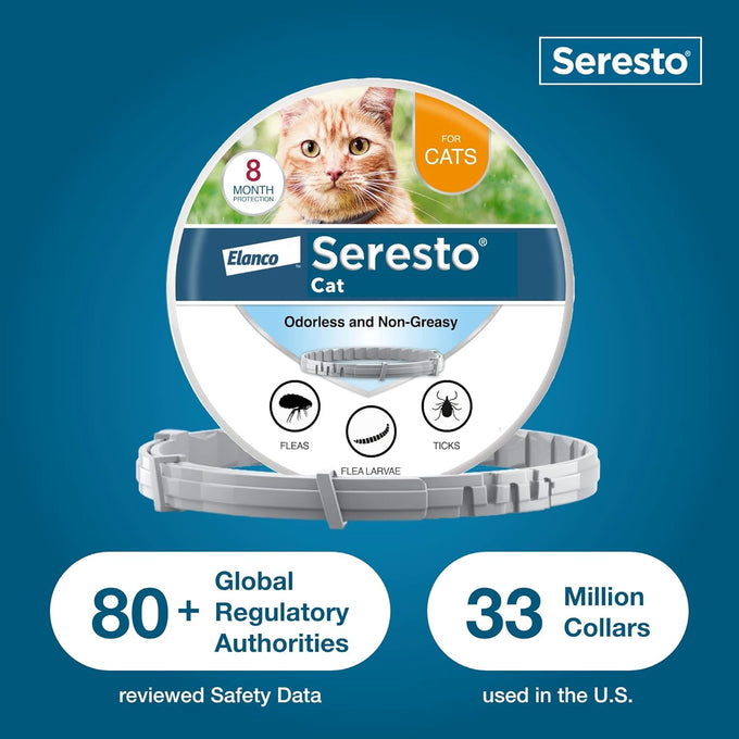 Seresto cat vet-recommended flea tick treatment prevention collar 8 months protection for cats