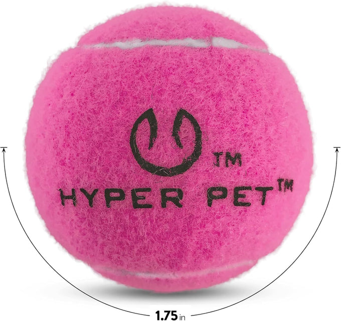 hyper pet mini tennis balls for small dogs, pink, non-toxic, 1.75 inches diameter, 4 pack