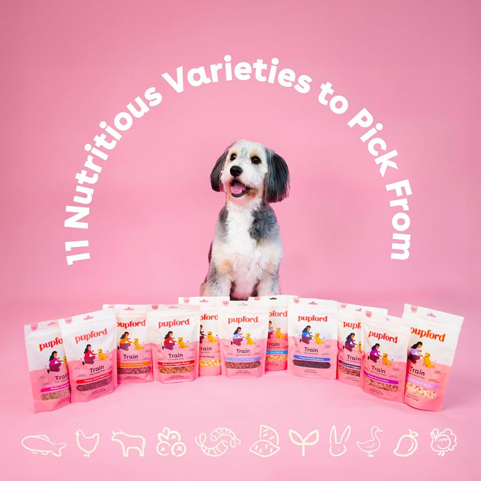 Pupford 475+ freeze-dried chicken training treats for dogs, 2-ingredient, 4 oz, allergy-friendly
