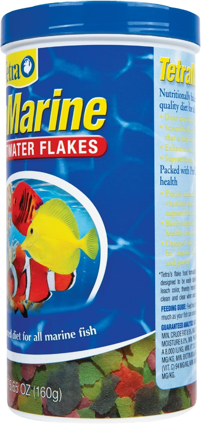 Tetra Marine Large Saltwater Flakes Nutritionally Balanced Fish Food for Saltwater Fish 5.65 oz