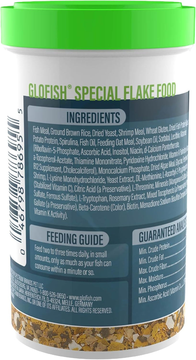 GloFish Special Flake Food for Tropical Freshwater Fish, 3.17 Ounces, Nutritionally Complete Blend