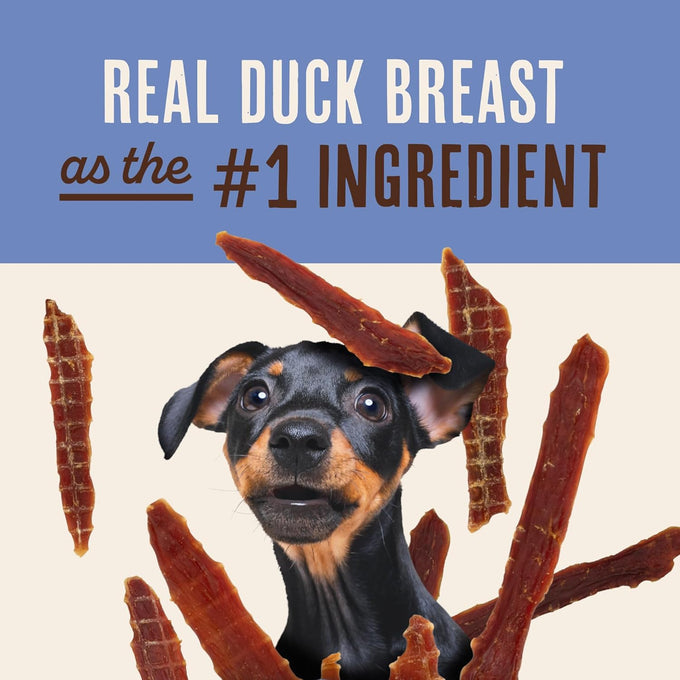 Waggin' Train 100% Real Duck Breast Jerky Dog Treats, 12 oz Pouch, High Protein, Sensitive Stomach Friendly