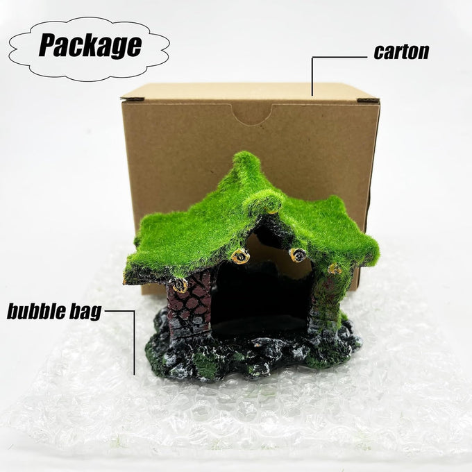 Tfwadmx resin aquarium decoration house small betta fish hide cave ornament tank small fish shrimp hideaway