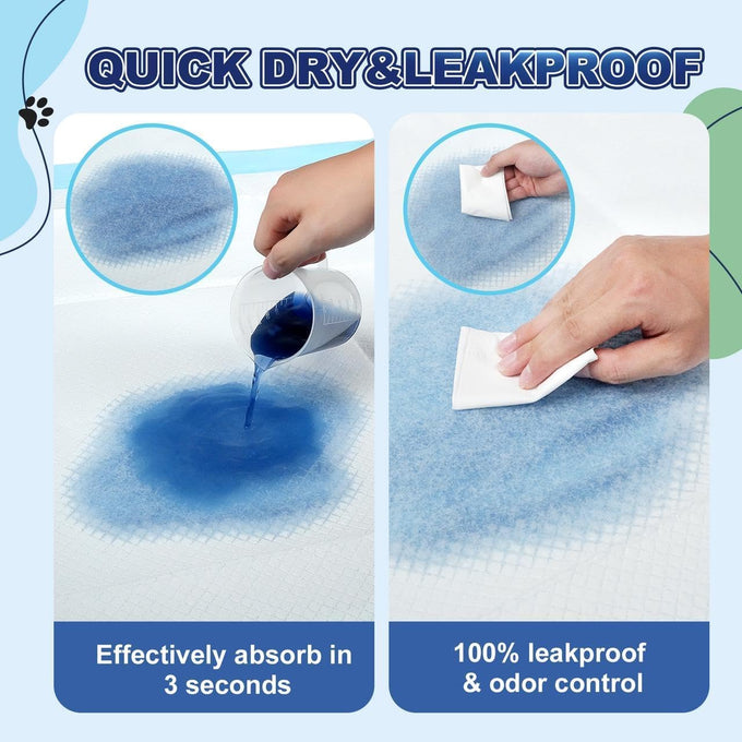 Oomicat Puppy Pads XL 100 count, extra large 34x28 disposable dog training pads with 6-layer leak-proof protection