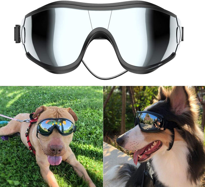 Laser Dog Sunglasses with UV Wind Dust Fog Protection for Medium or Large Pets