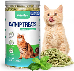 13.4 oz Natural Chicken Catnip & Cat Grass Hairball Control & Dental Care Treats for Indoor Cats and Kittens