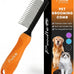 stainless steel poodle detangling pet comb with long and short teeth for dogs and cats grooming