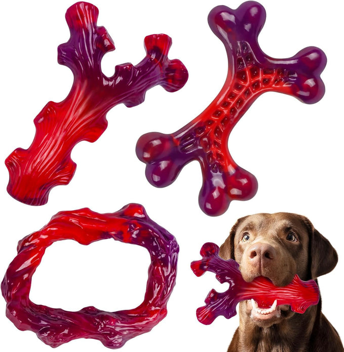 Frienhund tough nylon dog toys 3 pack for aggressive chewers, durable dog bones for medium large breeds