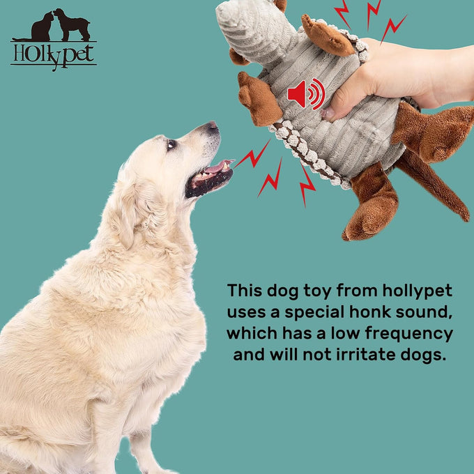 holy-pet-plush-dog-squeaky-toy-armadillo-gray-8-inch-small-medium-large-breed