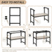 metal aquarium stand 24x12x20.27 inches non-slip foot and wooden shelf for 10-20 gallon fish tank