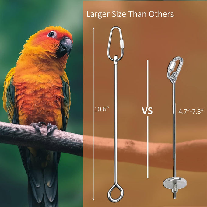 304 stainless steel bird cage food holder for parrot fruit vegetable skewer 3-pack