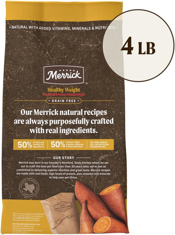 Merrick Premium Grain-Free Healthy Weight Dog Food, 4 lb