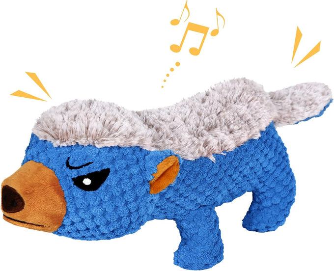 IOKHEIRA Dog Plush Toys for Aggressive Chewers, Grey, Medium and Large Breed