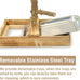 LIMIO natural wood bird toys playground, 2 stainless steel cups, removable tray, small to medium bird accessories
