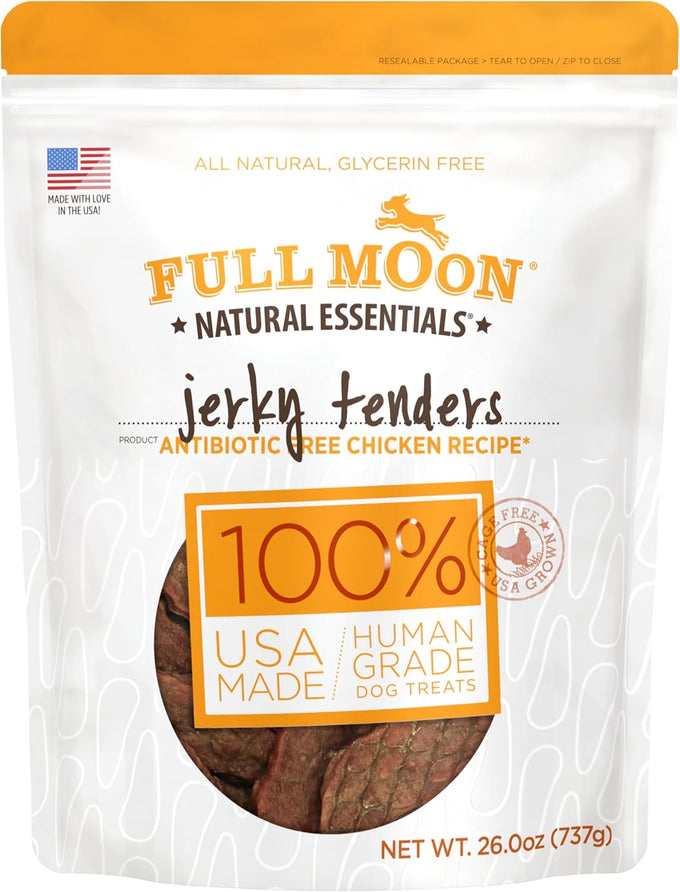 Full Moon Chicken Jerky Tenders, 26 oz, Human Grade, All Natural Dog Treats Made in USA