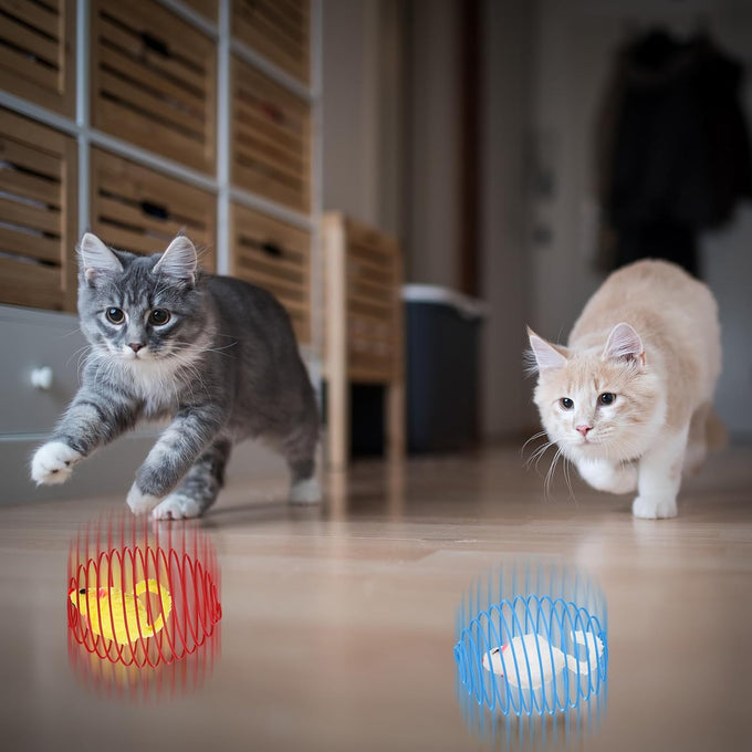jecery 5 pcs cat spring balls colorful playful coils interactive action toys caged rats for kitten pet supplies