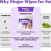 No-Rinse Dog Dental Care Wipes, 50-Count, Safe for Cats & Dogs, Removes Plaque & Tartar, Natural Ingredients, Gentle Finger Wipes