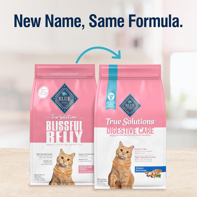 Blue Buffalo True Solutions Digestive Care Natural Dry Cat Food for Adult Cats, Chicken, 3.5-lb. Bag