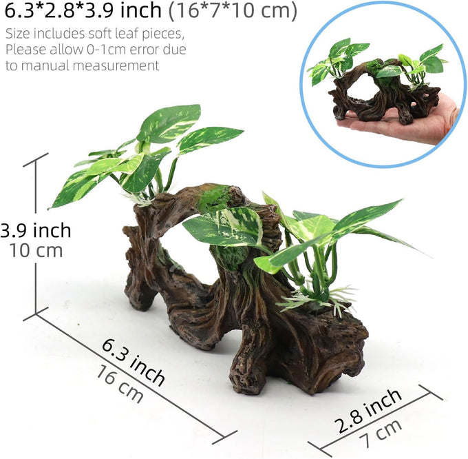 realaqcc artificial driftwood cave aquarium decor ornaments for betta fish tank accessories