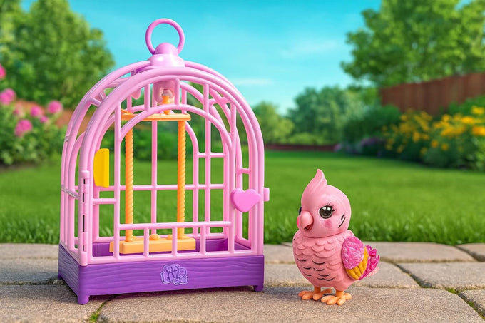 Little Live Pets my really real talking bird toy & cage rosie interactive voice repeating toy for kids 5-7